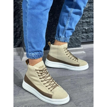 Yüksek Taban Ayakkabı C- Vizon Süet