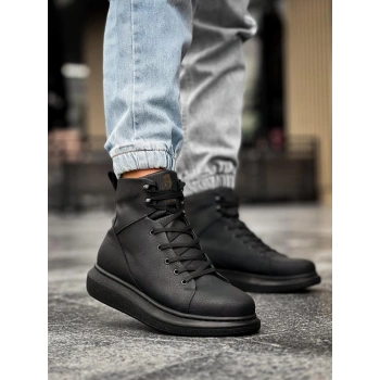 Yüksek Taban Ayakkabı  Siyah (Siyah Taban)