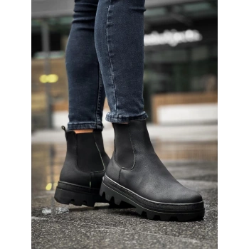 Yüksek Taban Chelsea Bot  Siyah (Siyah Taban)