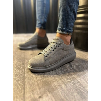 Yüksek Taban Günlük Ayakkabı  Gri (Süet)