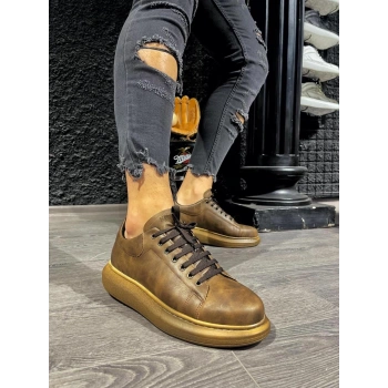 Yüksek Taban Günlük Ayakkabı  Kahverengi (Kahverengi Taban)