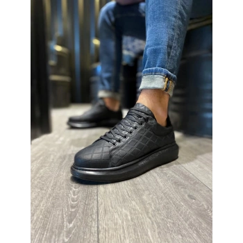 Yüksek Taban Günlük Ayakkabı  KAPİTONE Siyah (Siyah Taban)