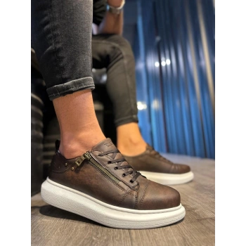 Yüksek Taban Günlük Ayakkabı  Mat Kahverengi