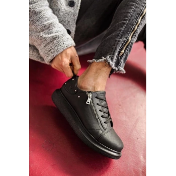 Yüksek Taban Günlük Ayakkabı  Siyah (Siyah Taban)