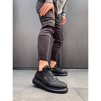 Yüksek Taban Günlük Ayakkabı  Siyah (Siyah Taban)