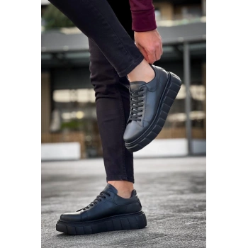 Yüksek Taban Günlük  Ayakkabı   Siyah (Siyah Taban)