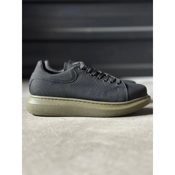 Yüksek Taban Günlük Ayakkabı Tırtıklı  Siyah