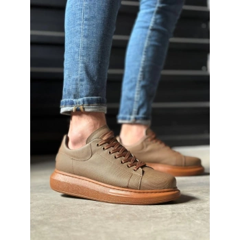 Yüksek Taban Günlük Ayakkabı Tırtıklı  Taba