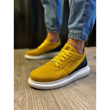 Yüksek Taban Günlük Süet Ayakkabı  Sarı