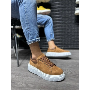 Yüksek Taban Günlük Süet Ayakkabı   Taba