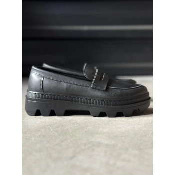 Yüksek Taban Klasik Ayakkabı  Siyah (Siyah Taban)