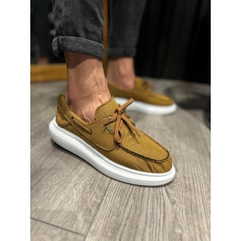 Yüksek Taban Mevsimlik Keten Ayakkabı  Taba