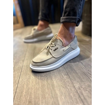 Yüksek Taban Mevsimlik Süet Ayakkabı  Taş