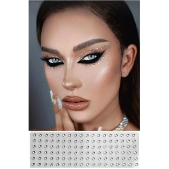 Yüz Taşı Kristal - B, Vücut Taşı, Tattoo Makyaj Taşı, Yapışkanlı, 24 Adet