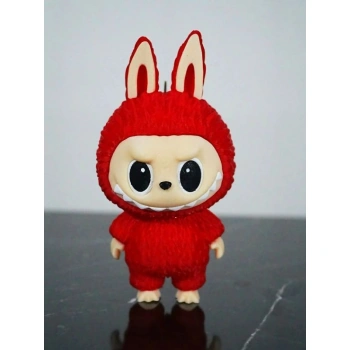 Premium Kalite Labubu 2 Adet  Figür Anahtarlık Kırmızı 13 cm -