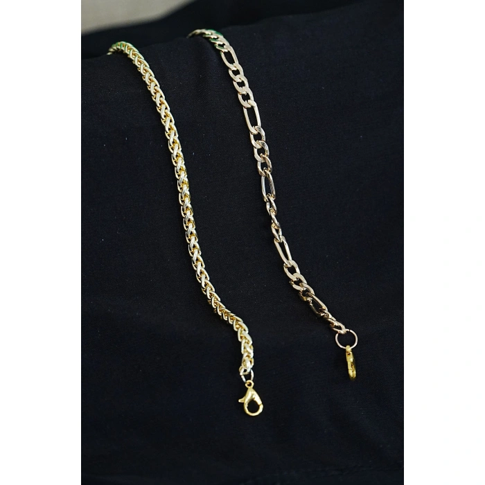 Kombin Bileklik Gold Renk Şavin ve Burgu Model