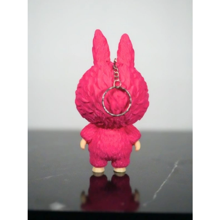 Labubu 2 Adet Figür Sevimli Canavar Pembe Oyuncak  Anahtarlık 13cm -