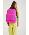 Coral High Kids Neon Pembe Su Yeşili Kalp Desenli Dört Bölmeli Okul Sırt Çantası 23113