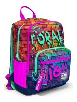 Coral High Pembe Lacivert Grafiti Yazılı Okul Sırt Çantası 23629