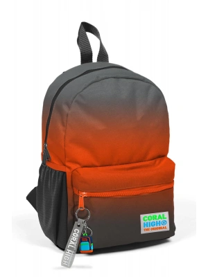 Minik Yuva Sırt Çantası Gri Turuncu Renk Geçişli İki Bölmeli 23548