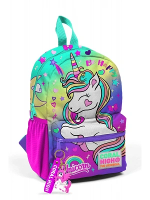 Minik Yuva Sırt Çantası Lavanta Su Yeşili Unicorn Desenli İki Bölmeli 23529