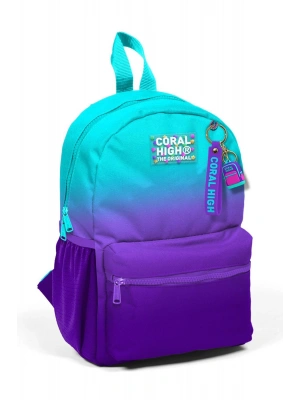 Minik Yuva Sırt Çantası Turkuaz Mor Renk Geçişli İki Bölmeli 23563