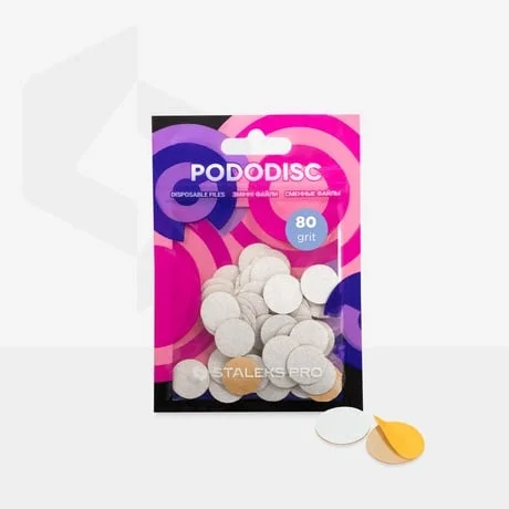 PODODISC STALEKS PRO L Pedikür Disk İçin Yedek Beyaz Törpüler, 180 Grit (50 Adet)