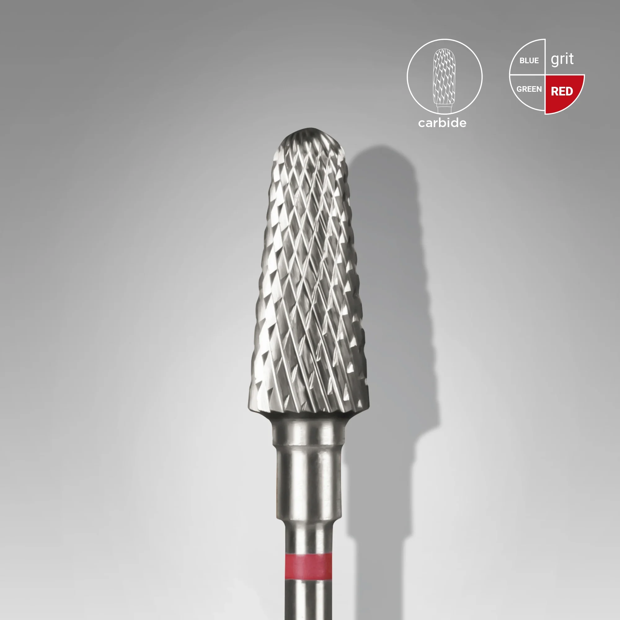 Sert Alaşım Kesik Koni Freze, Kırmızı, Çap 6 mm / Çalışma Kısmı 14 mm, Adet