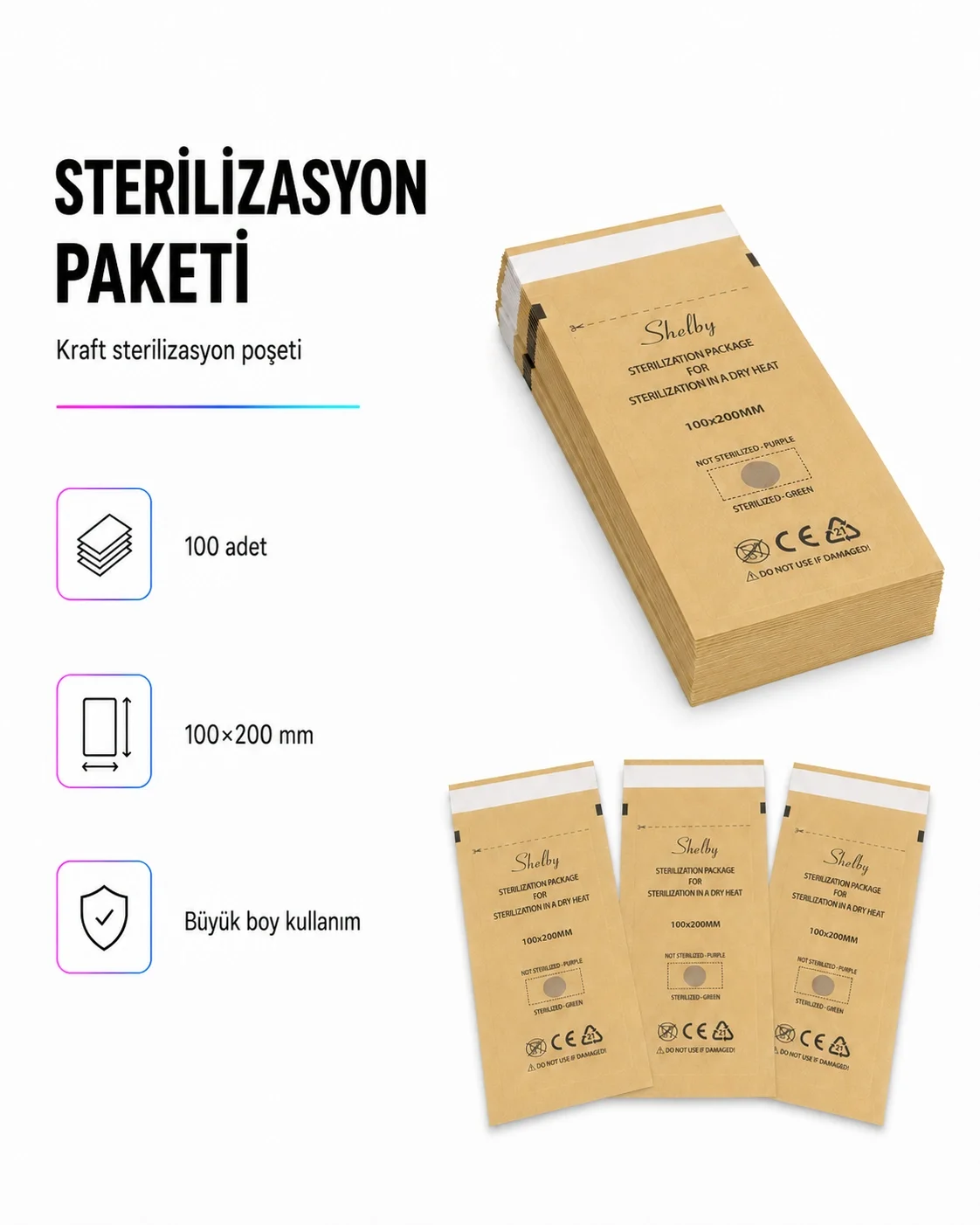 ŞHELBY 100LÜK STERİLİZASYON PAKETİ