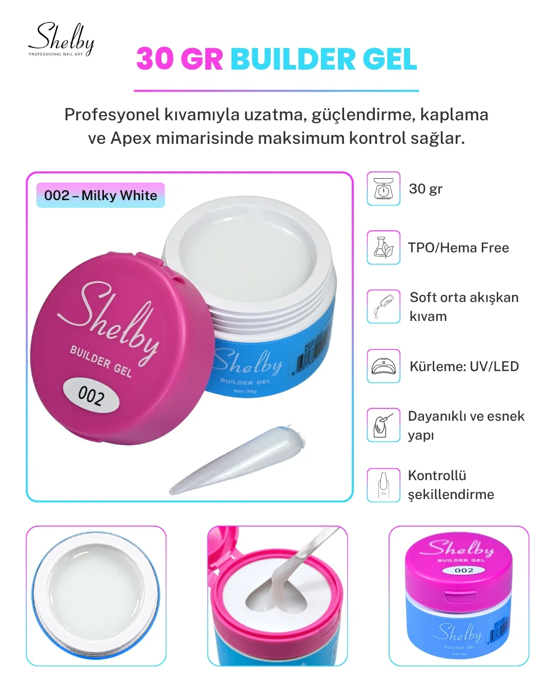 SHELBY PROFESSIONAL NAILS UV&LED 30 GR.BUILDER GEL 02