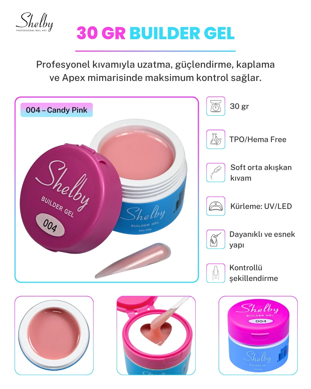 SHELBY PROFESSIONAL NAILS UV&LED 30 GR.BUILDER GEL 04