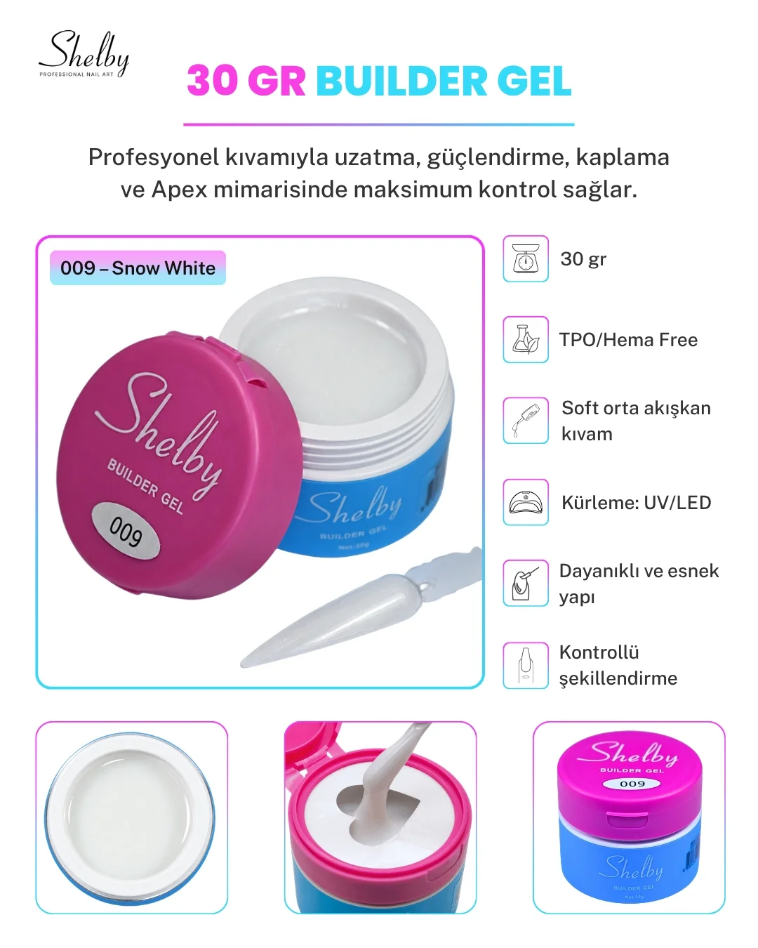SHELBY PROFESSIONAL NAILS UV&LED 30 GR. BUILDER GEL 09