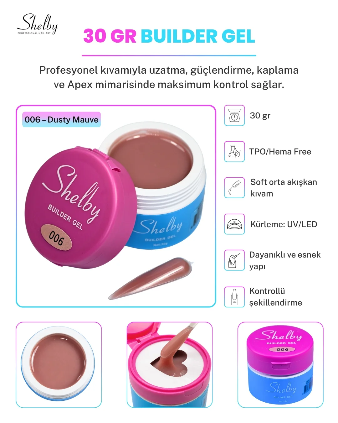 SHELBY PROFESSIONAL NAILS UV&LED 30 GR.BUILDER GEL 06