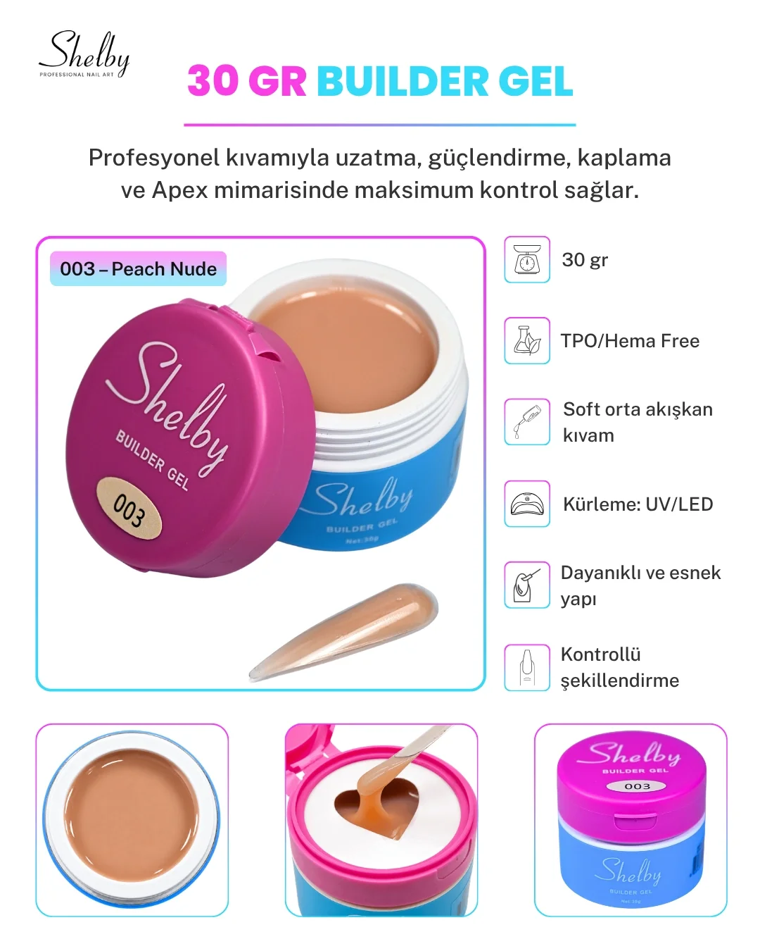 SHELBY PROFESSIONAL NAILS UV&LED 30 GR.BUILDER GEL 03