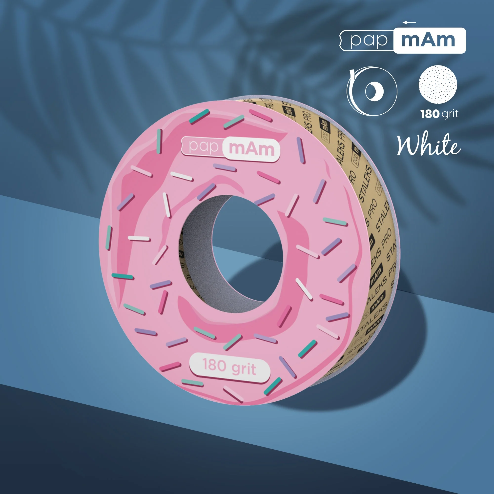 STALEKS PRO Plastik Bobin İçin EXPERT Yedek PapmAm Beyaz Bant Törpü Bloğu, 180 Grit