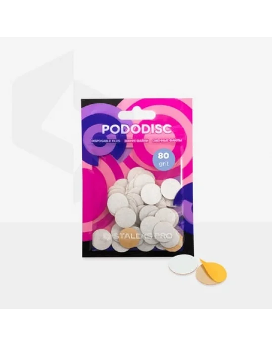 PODODISC STALEKS PRO L Pedikür Disk İçin Yedek Beyaz Törpüler, 180 Grit (50 Adet)