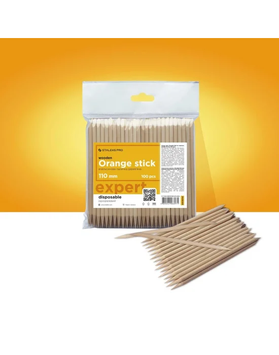 STALEKS PRO Portakal Manikür Çubuğu, Ahşap 110 mm (100 Adet)