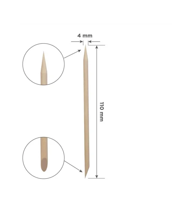 STALEKS PRO Portakal Manikür Çubuğu, Ahşap 110 mm (100 Adet)