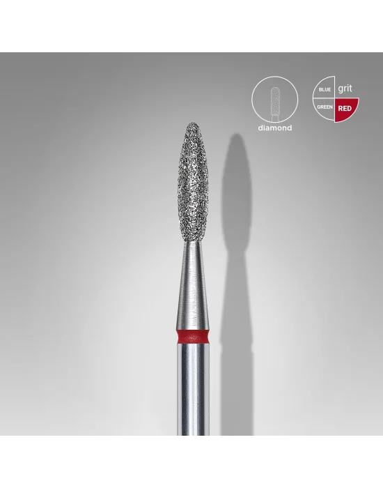 Elmas Alev Freze, Kırmızı, Çap 2,1 mm, Çalışma Kısmı 8 mm