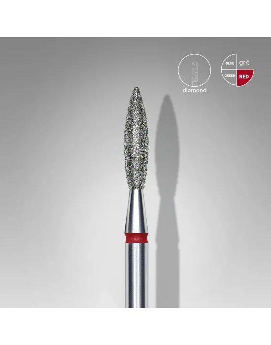 Elmas Alev Freze, Kırmızı, Çap 2,3 mm, Çalışma Kısmı 10 mm