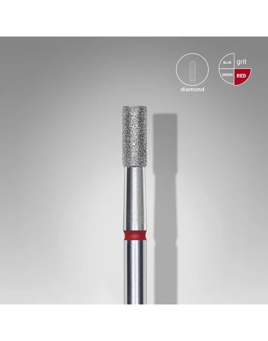 Elmas Silindir Freze, Kırmızı, Çap 2,5 mm, Çalışma Kısmı 6 mm