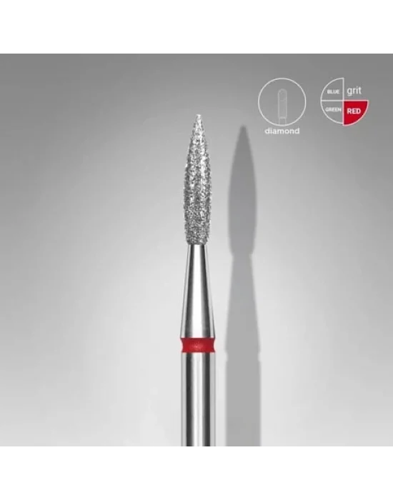 Elmas Sivri Alev Freze EXPERT, Kırmızı, Çap 2,3 mm, Çalışma Kısmı 8 mm