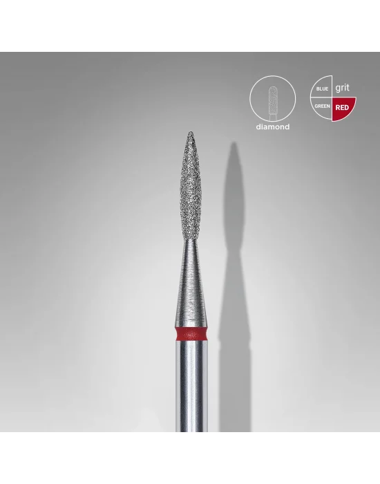 Elmas Sivri Alev Freze, Kırmızı, Çap 1,6 mm, Çalışma Kısmı 8 mm