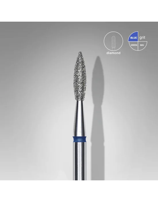 Elmas Sivri Alev Freze, Mavi, Çap 2,1 mm, Çalışma Kısmı 8 mm