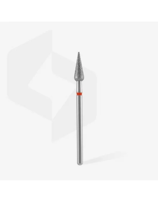 Elmas Sivri Armut Freze, Kırmızı, Çap 4 mm, Çalışma Kısmı 12 mm