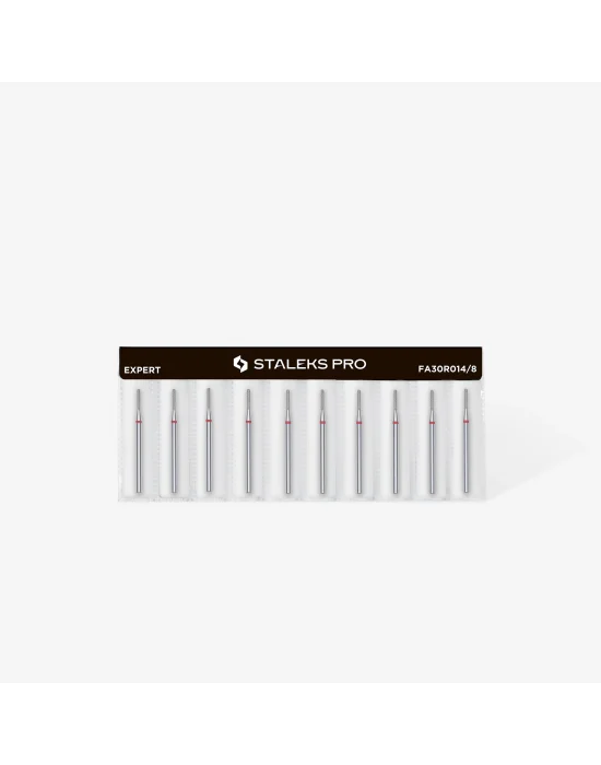 Elmas Yuvarlanmış Silindir Freze, Kırmızı, Çap 1,4 mm, Çalışma Kısmı 8 mm