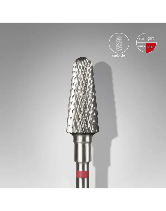 Sert Alaşım Kesik Koni Freze, Kırmızı, Çap 6 mm / Çalışma Kısmı 14 mm, Adet