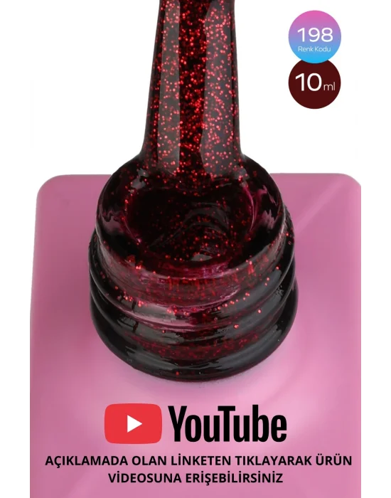 SHELBY 10 ML. A198 IŞILTILI KIRMIZI KALICI OJE