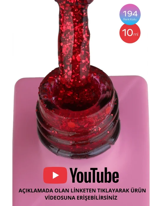 SHELBY 10 ML. A194 IŞILTILI KIRMIZI KALICI OJE