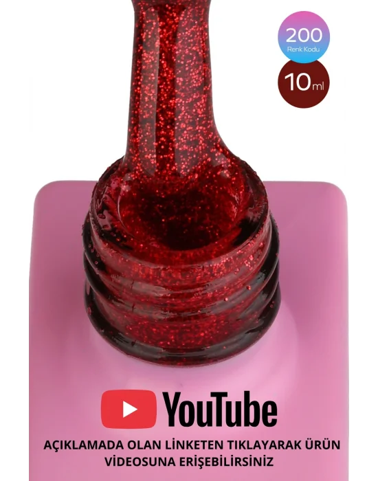SHELBY 10 ML. A200 IŞILTILI KIRMIZI KALICI OJE